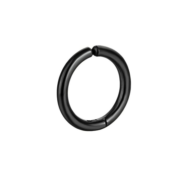 Fake Piercing Ørering Uden Hul Tyk Ring Sort 14mm