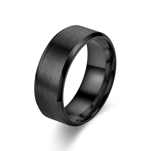 Børstet ring rustfritt stål | Velg størrelse | 8mm svart