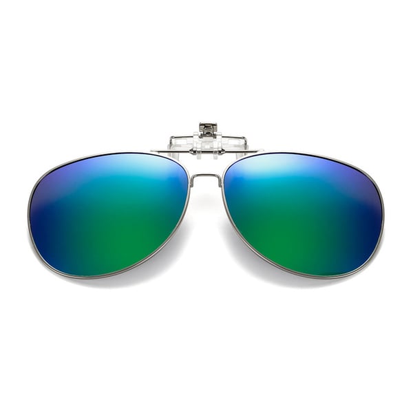 Flip Up Polarisoitu Pilot Clip-On aurinkolasit Metal Blue