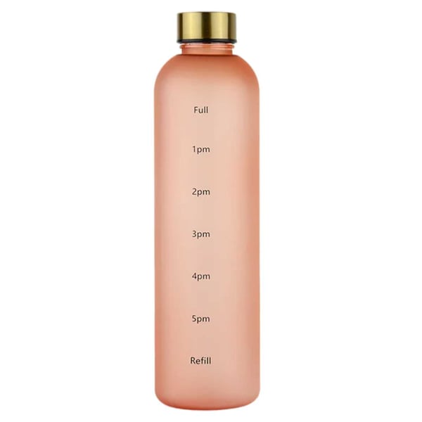 Minimalistisk Motivational Vattenflaska med Tidsmarkör 1000ml Beige