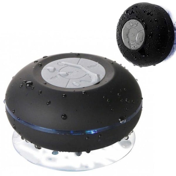 Vedenpitävä suihkukaiutin - Bluetooth-kaiutin, jossa imukuppi musta