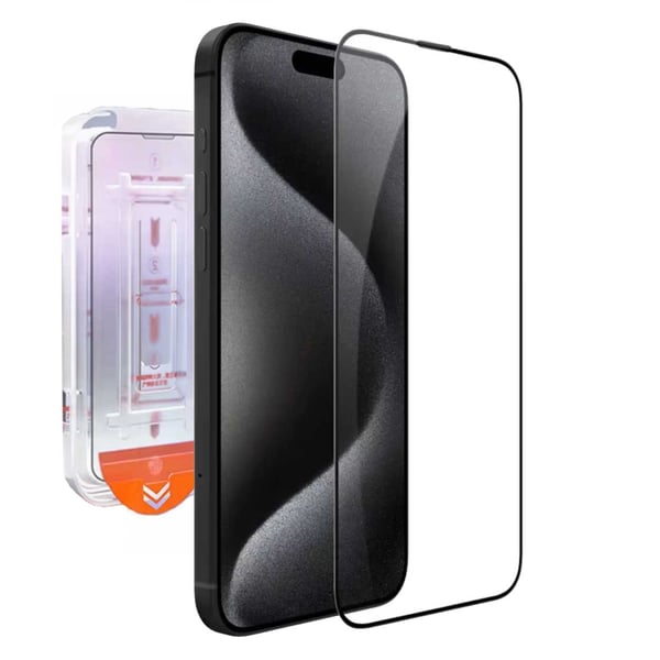 Easy Install iPhone 15 Skärmskydd HD Härdat Glas