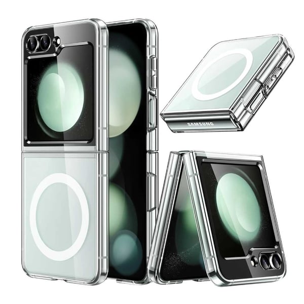 Galaxy Z Flip 5 Magnetisk Mobildeksel Magsafe Kompatibelt Gjennomsiktig