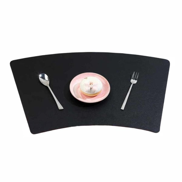 4-Pack Placematto tekonahkainen rusetti musta 43x30cm