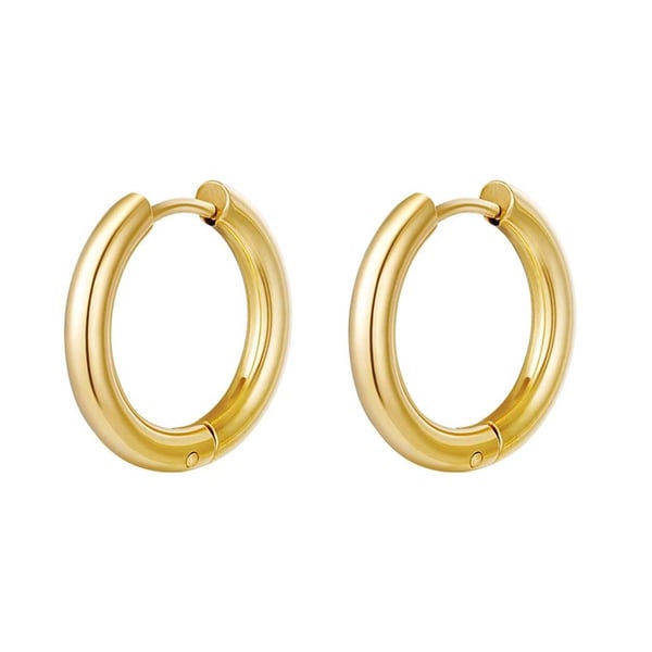 Creole Simple Hoops -korvakorut ruostumatonta terästä kultaa XL