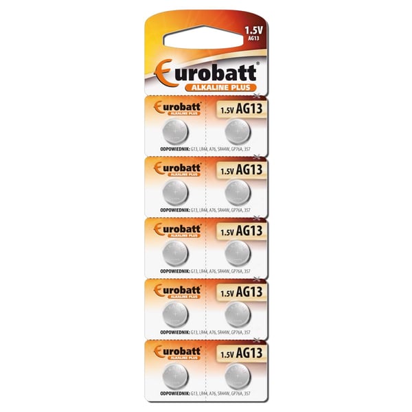 10-Pack Knappcellebatteri AG13