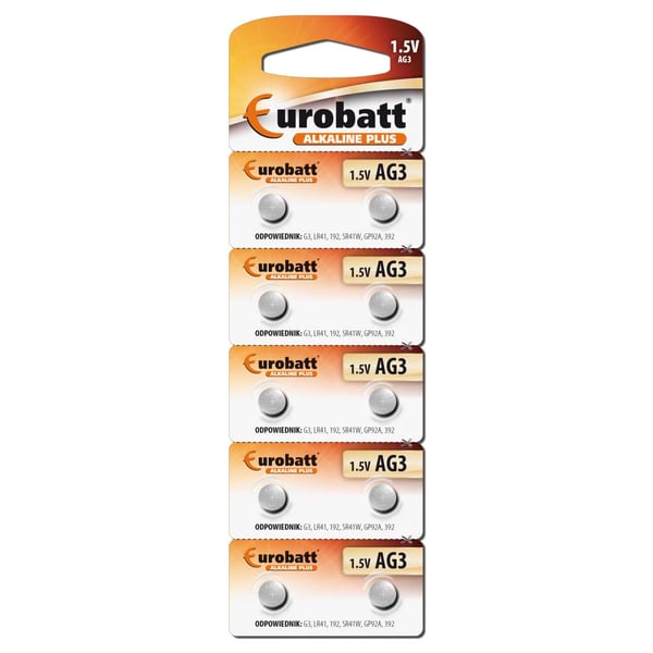 10-Pack Knappcellebatteri AG3