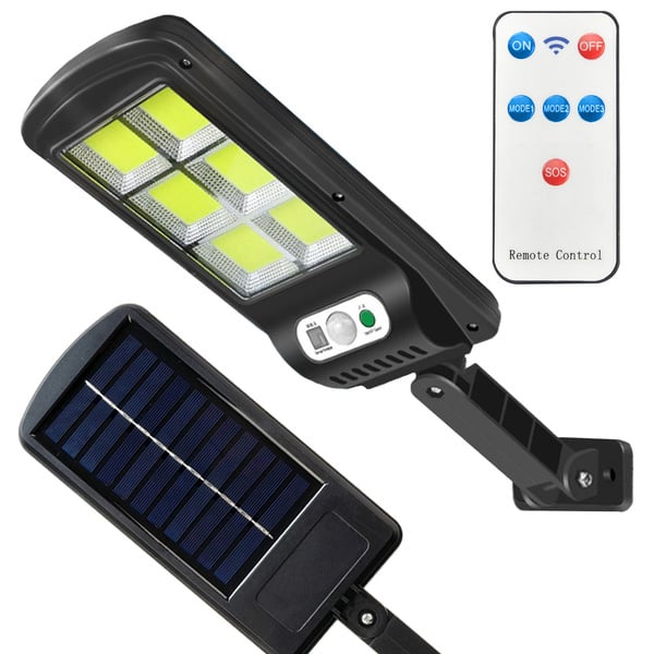 LED Strålkastare 90W med Solcell, Rörelsevakt och Skymningssensor IP67