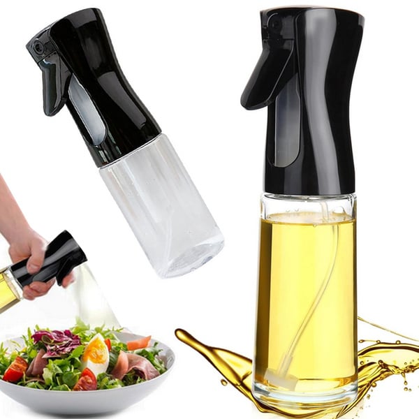 Oljeflaske med Sprayfunksjon i Glass 200ml Svart