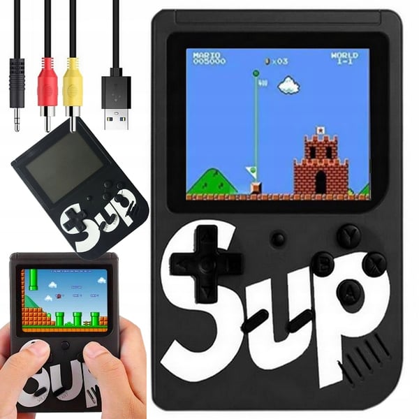 3" Mini Retro Käsikonsoli 400-in-1 32-Bitti Musta