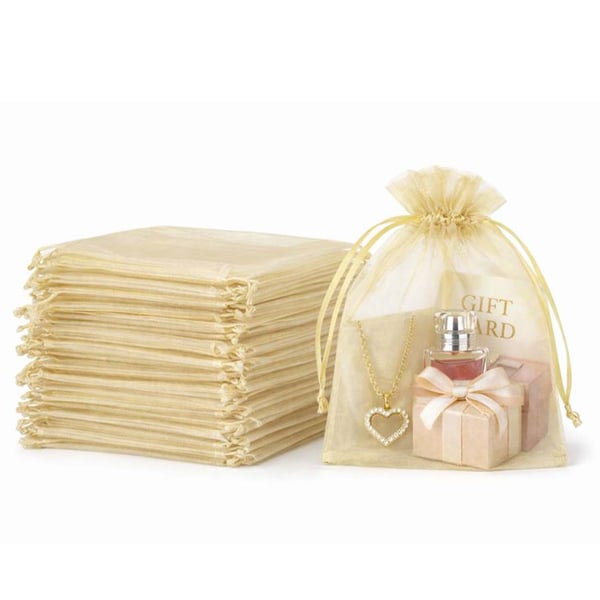100-kappaleen organzapussit 10x15cm beige