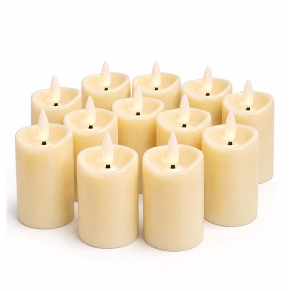 12-Pack Batteridrivna LED-Ljus med Flammande Låga 7cm