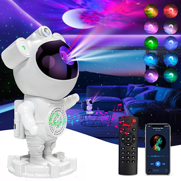 Astronaut Galaxy Stjärnprojektor Nattlampa med Bluetooth Högtalare Astronaut Galaxy Stjärnprojektor Nattlampa med Bluetooth Högtalare