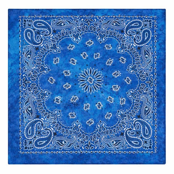Batikvärjätty bandana 100 % puuvillaa – paisleykuvio 53x53 cm, sininen