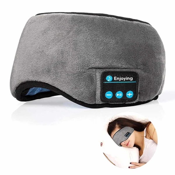 Pehmeät unikuulokkeet - Unimaski Bluetooth-kuulokkeilla Harmaa Pehmeät unikuulokkeet - Unimaski Bluetooth-kuulokkeilla Harmaa