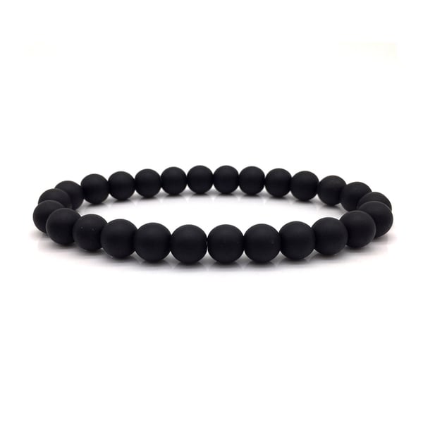 Trendy håndlavet armbånd naturlige sorte sten