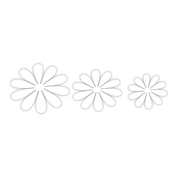 Väggdekoration 12-pack Blommor 3D Vit Väggdekal Stickers Väggdekor