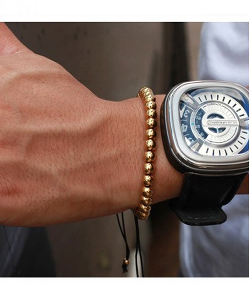 Handgjort Armband Rep Pläterade Kopparkulor Guld