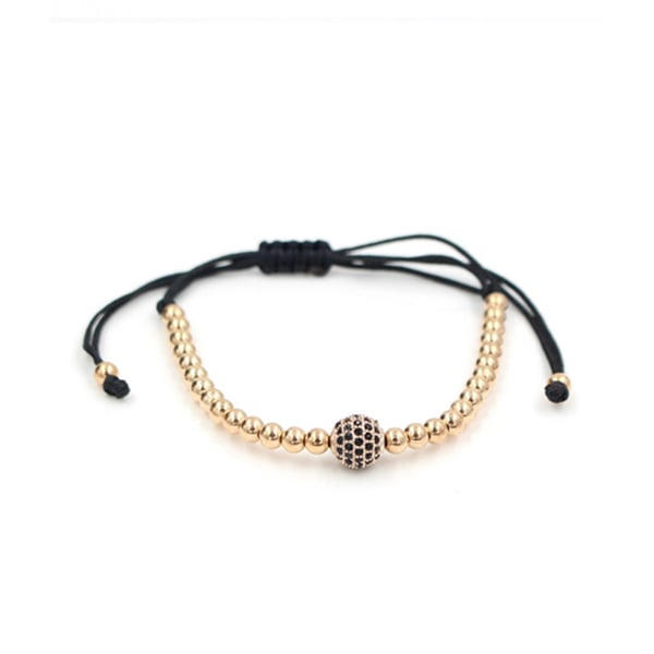 Handgjort Armband Rep Pläterade Kopparkulor Roséguld
