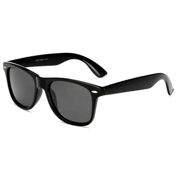 Retro Wayfarer Solglasögon Svarta Svart Glas