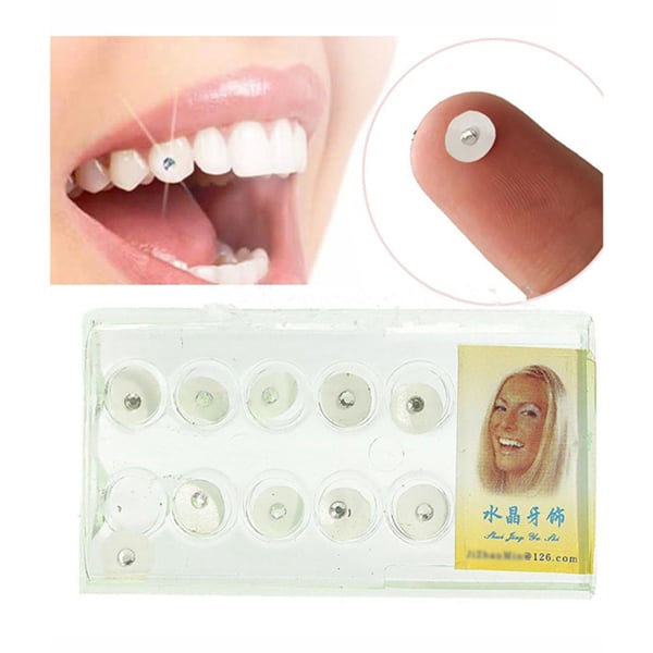 10-pack Temporärt Tandsmycke Kristall