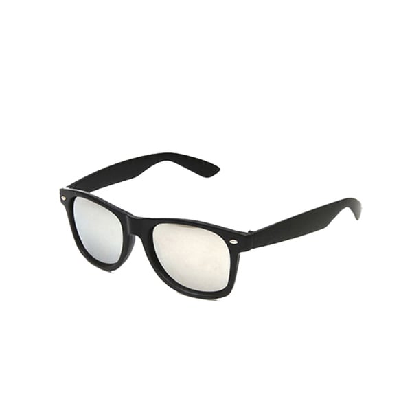 Retro Wayfarer Solglasögon Svart Spegelglas