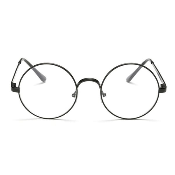 Retro runde briller sort klart glas uden styrke