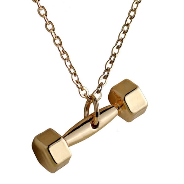 Trendigt Hantel Halsband  Guld Kedja