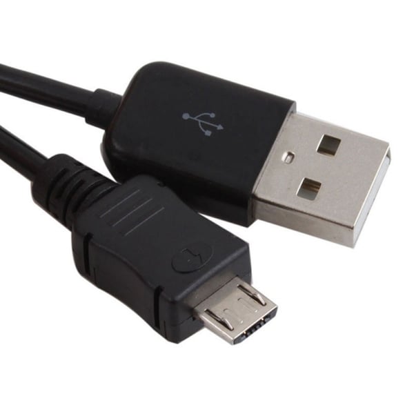 Android Laddkabel USB/Micro USB Spiralkabel (Svart)