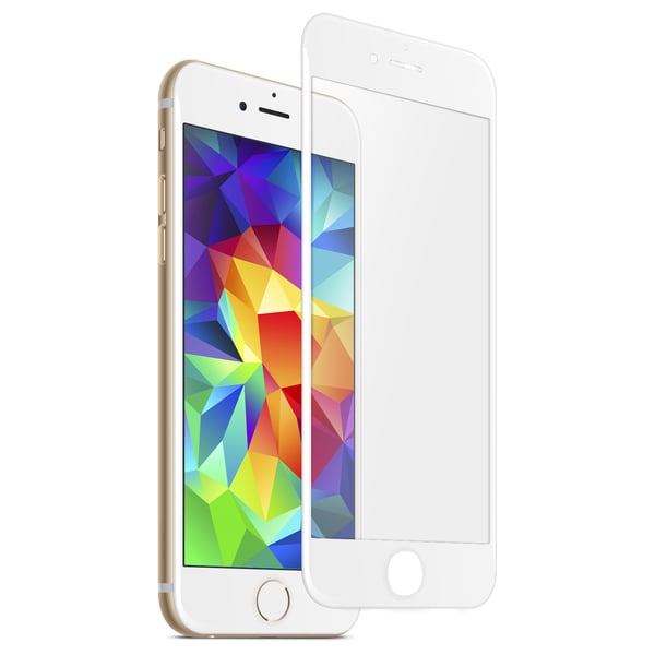 iPhone 6/6s Skärmskydd Kolfiber Härdat Glas Vit