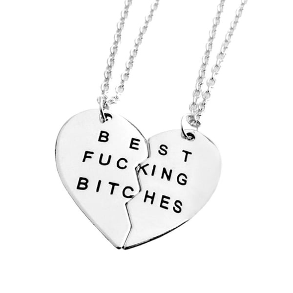 Vänskapshalsband för Kompisar Best Bitches/Friends Silver