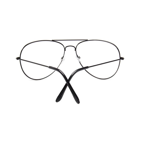 Svarta Pilot Glasögon Klarglas Aviator Klart Glas