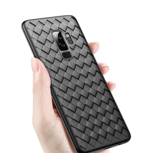 Samsung Galaxy S9 Plus Mobile Shell Flettet sort læder læder
