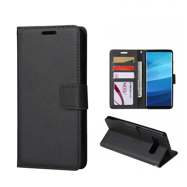 Samsung Galaxy S9 Plånboksfodral Svart Läder Skinn Fodral