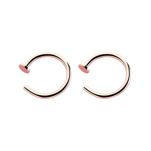 2-pack Rose Guld Fake Piercing Läpp Näsring Septum Läppring utan Hål