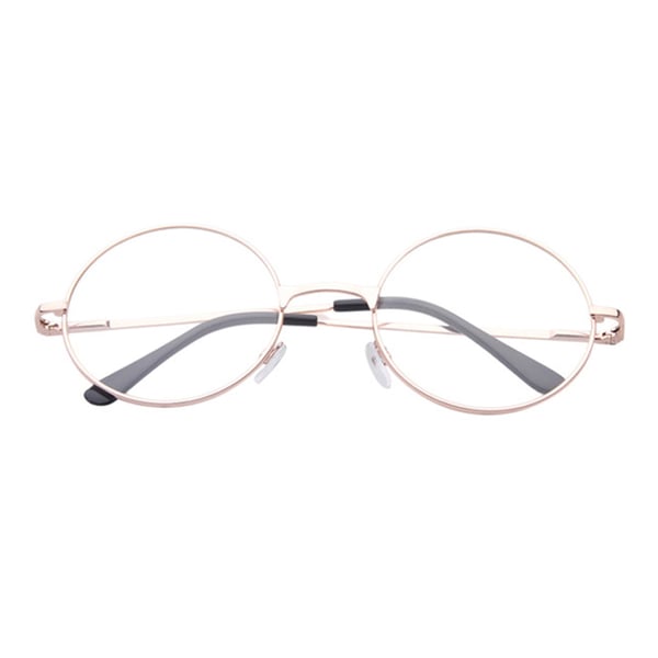 Retro Round Reading Glasses Gold Styrke 1.0 Briller