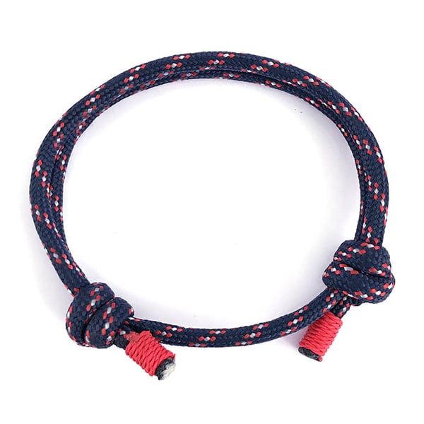 Handgjort Tygarmband Mörkblått Rep Herrarmband Navy