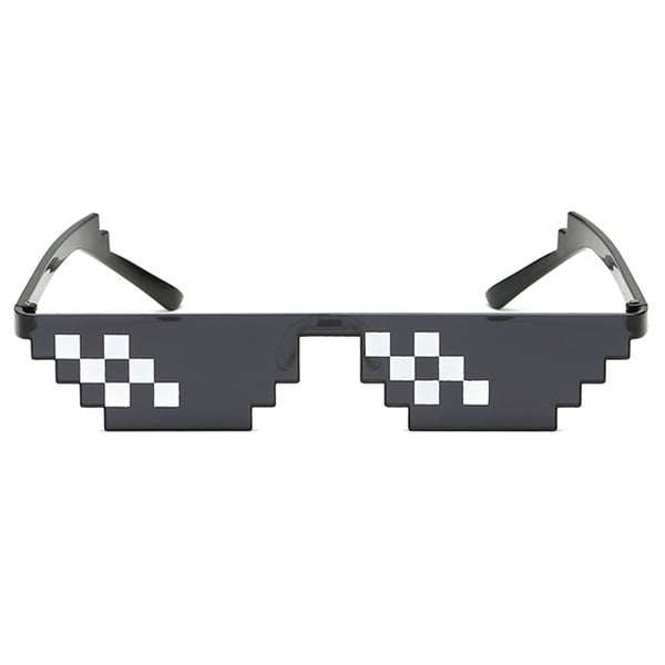 Svarta Thug Life Glasögon Meme Solglasögon Pixel