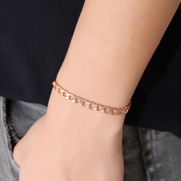 Armband Länk/Kedja i Roséguld 5mm Herrarmband Guld