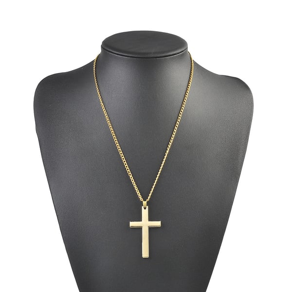 Halsband Kedja med Stort Kors (Guld)