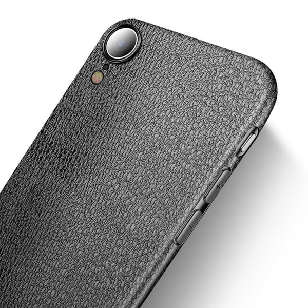 iPhone X Mobile Shell Black Leather Leather