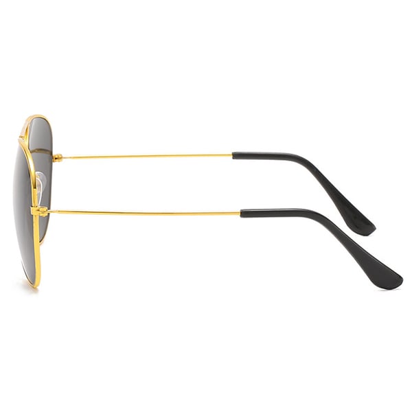 Gold Aviator Pilot Sunglasses Black Glass + Senile Cord