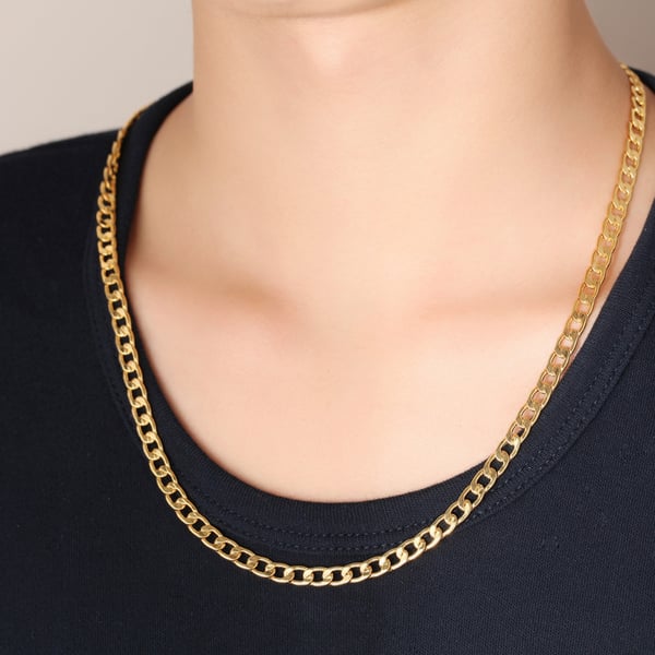 Halsband Tjock Kedja Länk Guld Guldpläterad 55cm