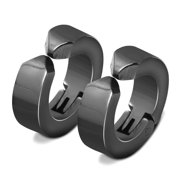 2-pack Svart Fake Piercing Öron Ring Örhänge Fakepiercing