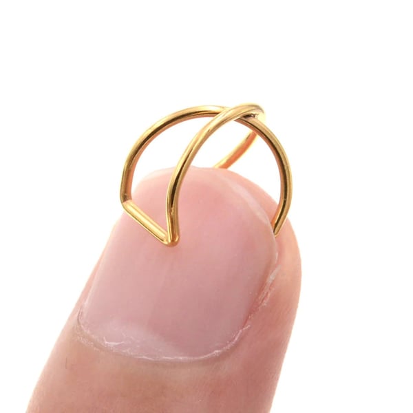 2-pack Fake Helix Piercing Öron Örhänge Ear Cuff utan Hål Roseguld