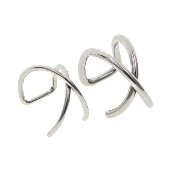 2-pack falske helix piercing ører ørepynt mansjett uten hull sølv 2-pack falske helix piercing ører ørepynt mansjett uten hull sølv