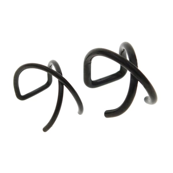 2-pack Fake Helix Piercing Öron Örhänge Ear Cuff utan Hål Svart