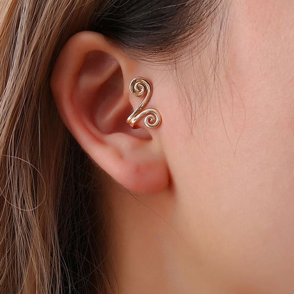 Falske helix tragus piercing ører ørepynt mansjett uten hull svart