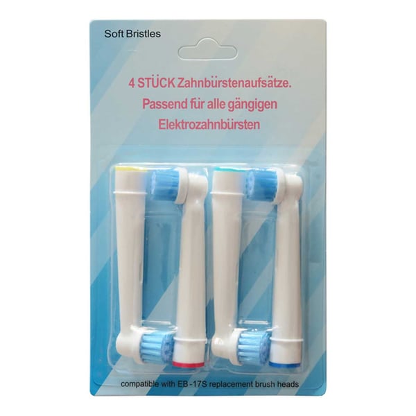 4-Pack Oral-B-herkkä EB-17S-yhteensopiva hammasharjapää
