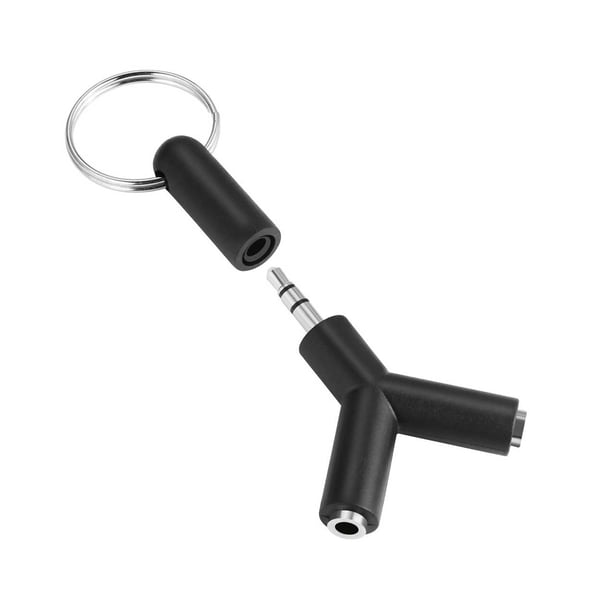 Universal AUX Splitter Adapter Nyckelring Lyssna 2 Samtidigt!